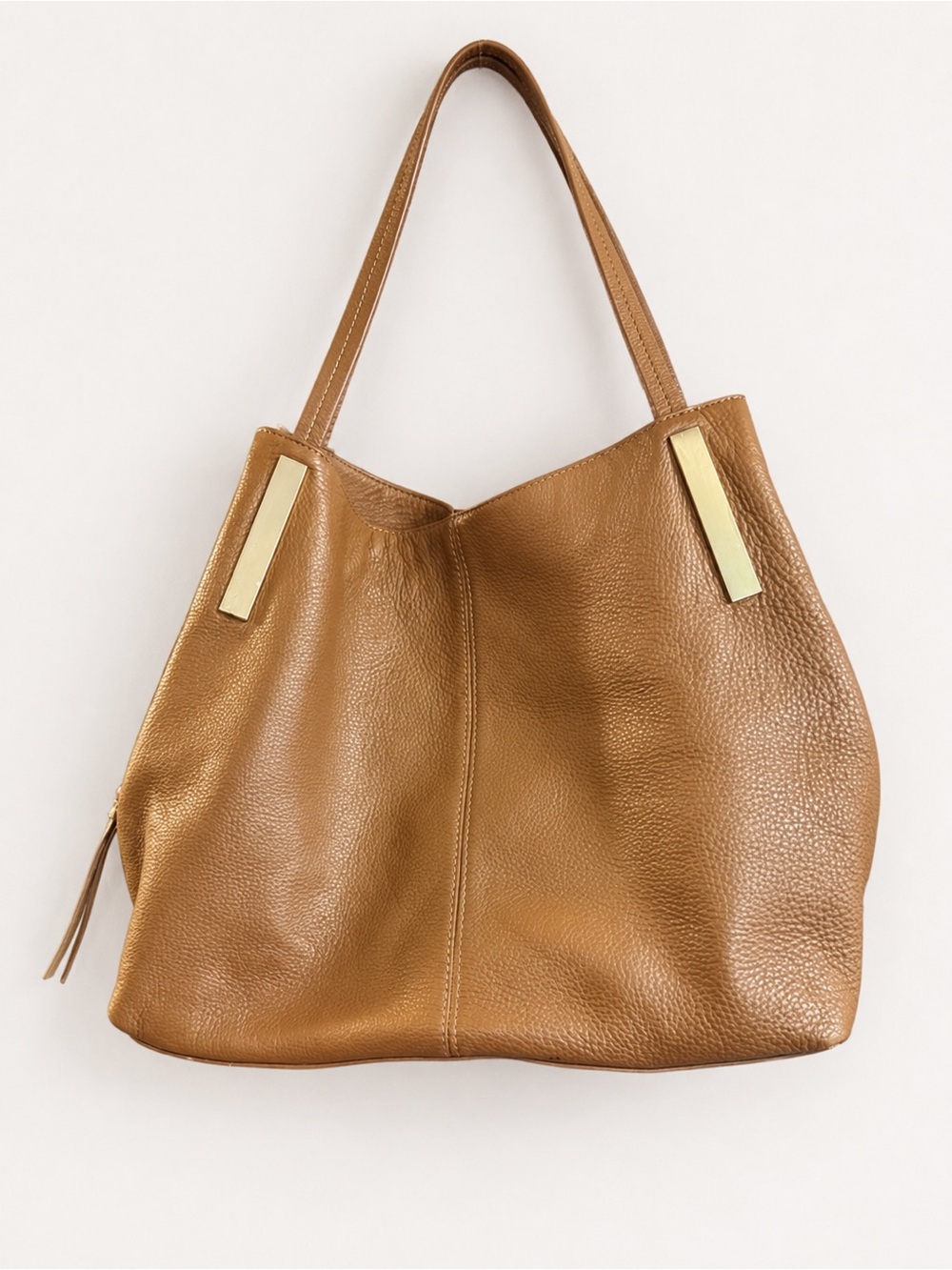 Vince Camuto Teri leather tote - Mocha Bisque pebbled leather & magnetic closure